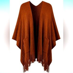 Open Front Poncho Sweater Wrap